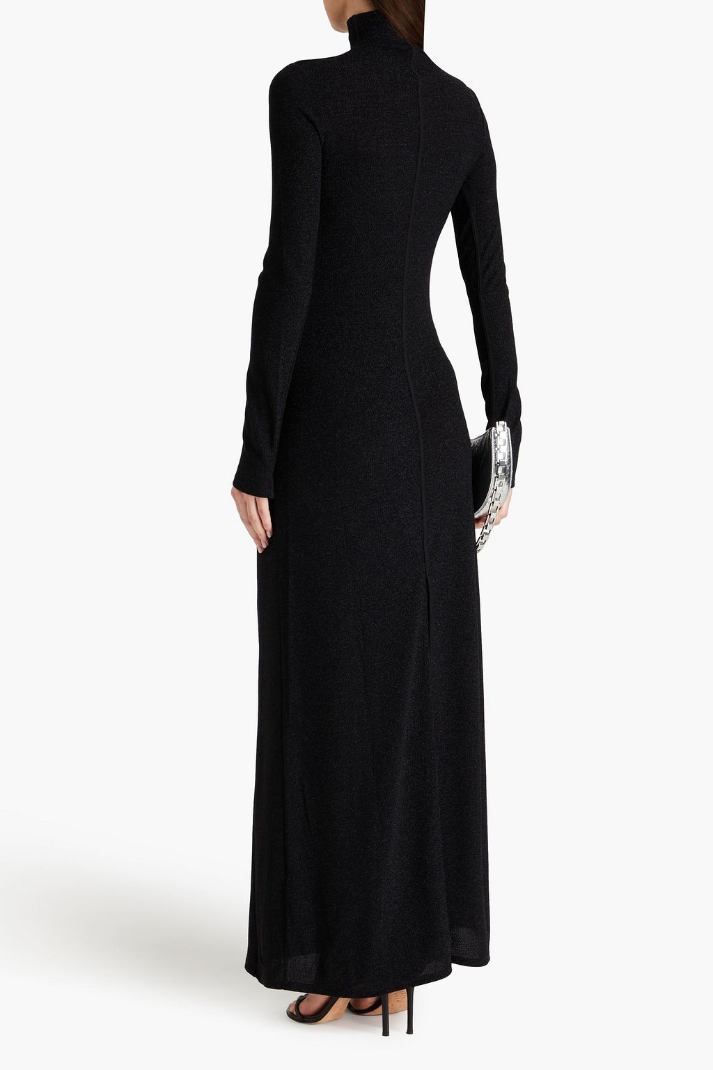 RAG & BONE ストレッチジャージー タートルネック マキシワンピース メタリック