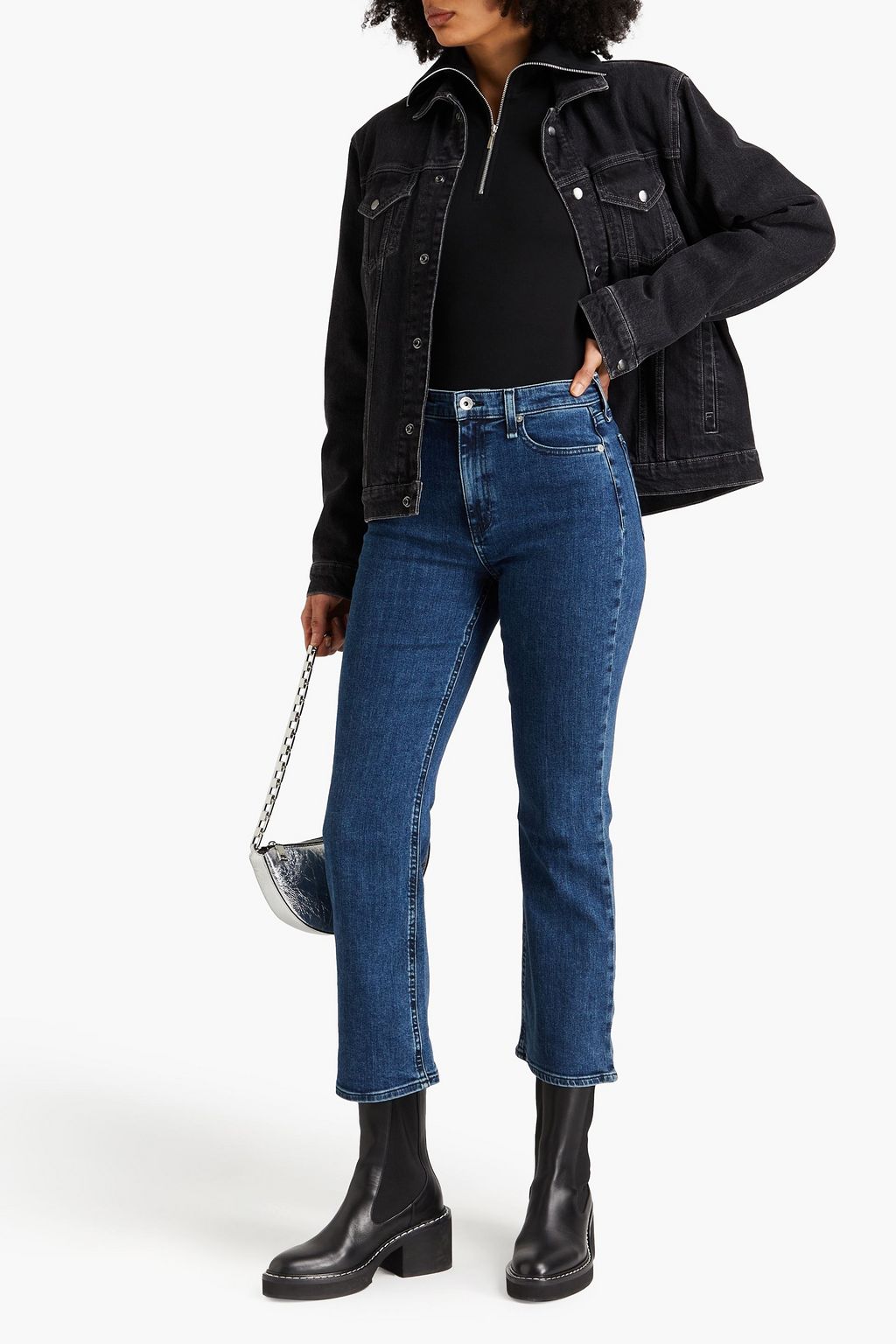 RAG & BONE 하이라이즈 킥 플레어 진