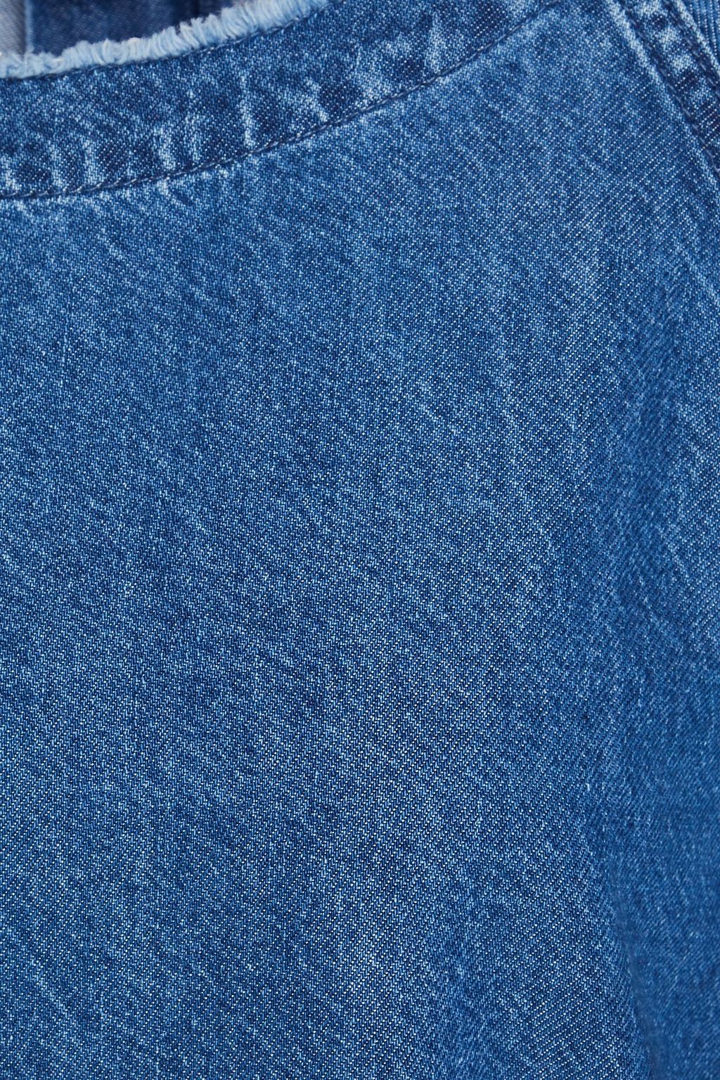 RAG & BONE فستان قصير “جاستين” مصنوع من الدنيم بحواف منسّلة