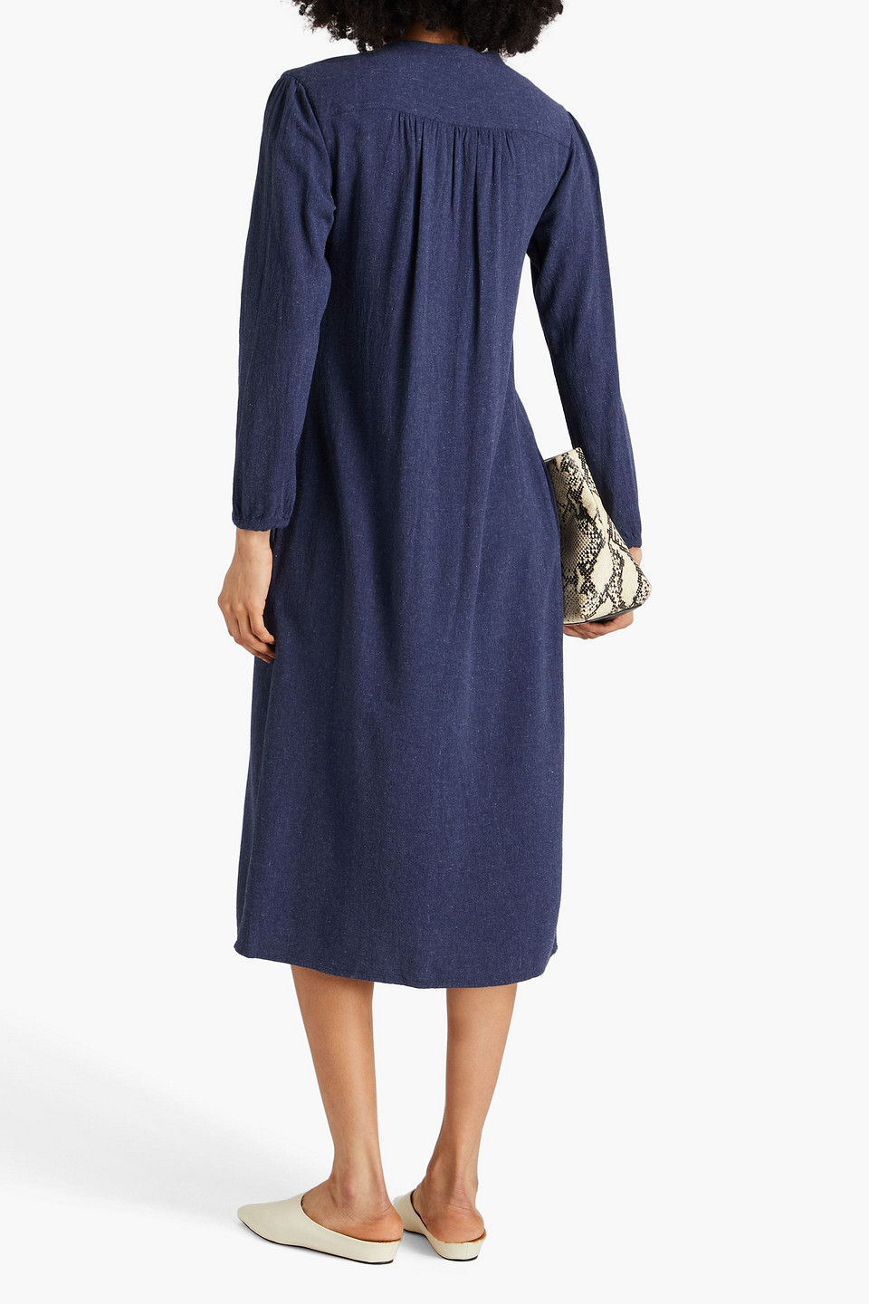JAMES PERSE TIE-DETAILED CREPE MIDI DRESS
