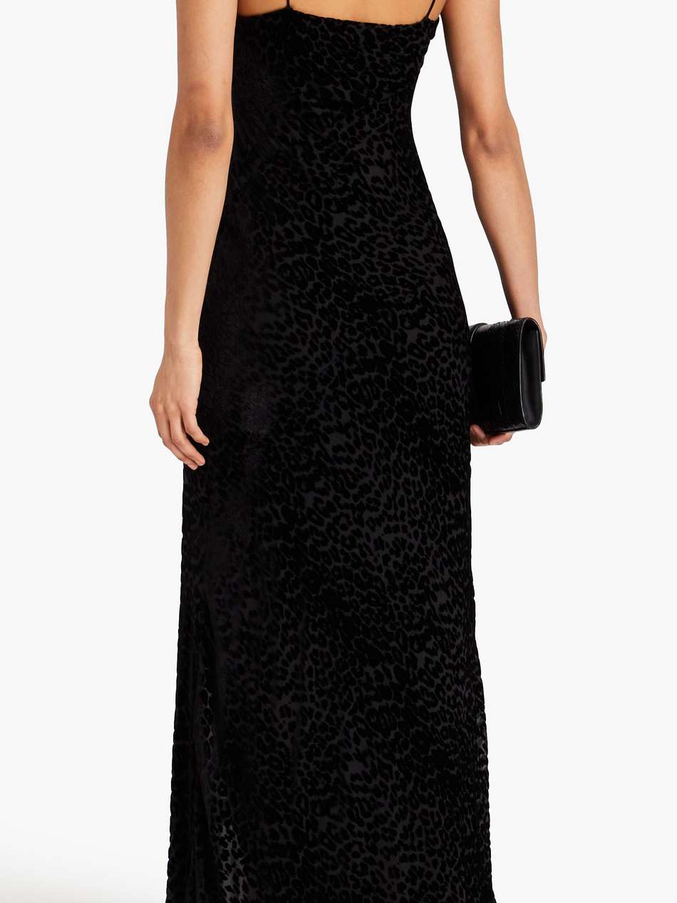 ariel leopard-print devoré-velvet gown