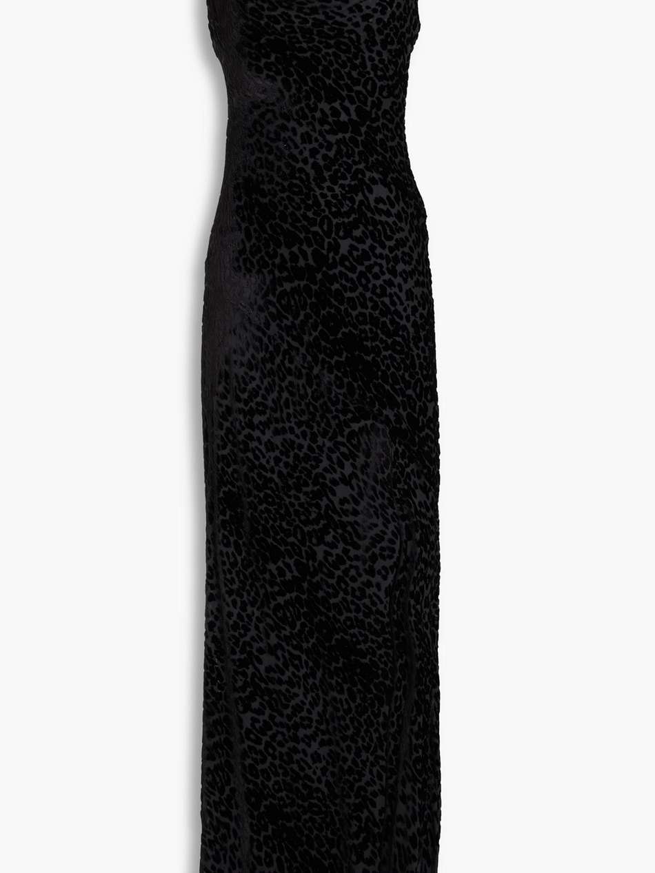 ariel leopard-print devoré-velvet gown