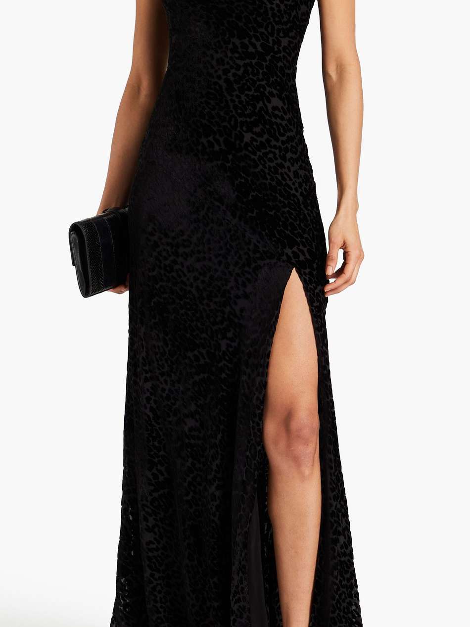 ariel leopard-print devoré-velvet gown