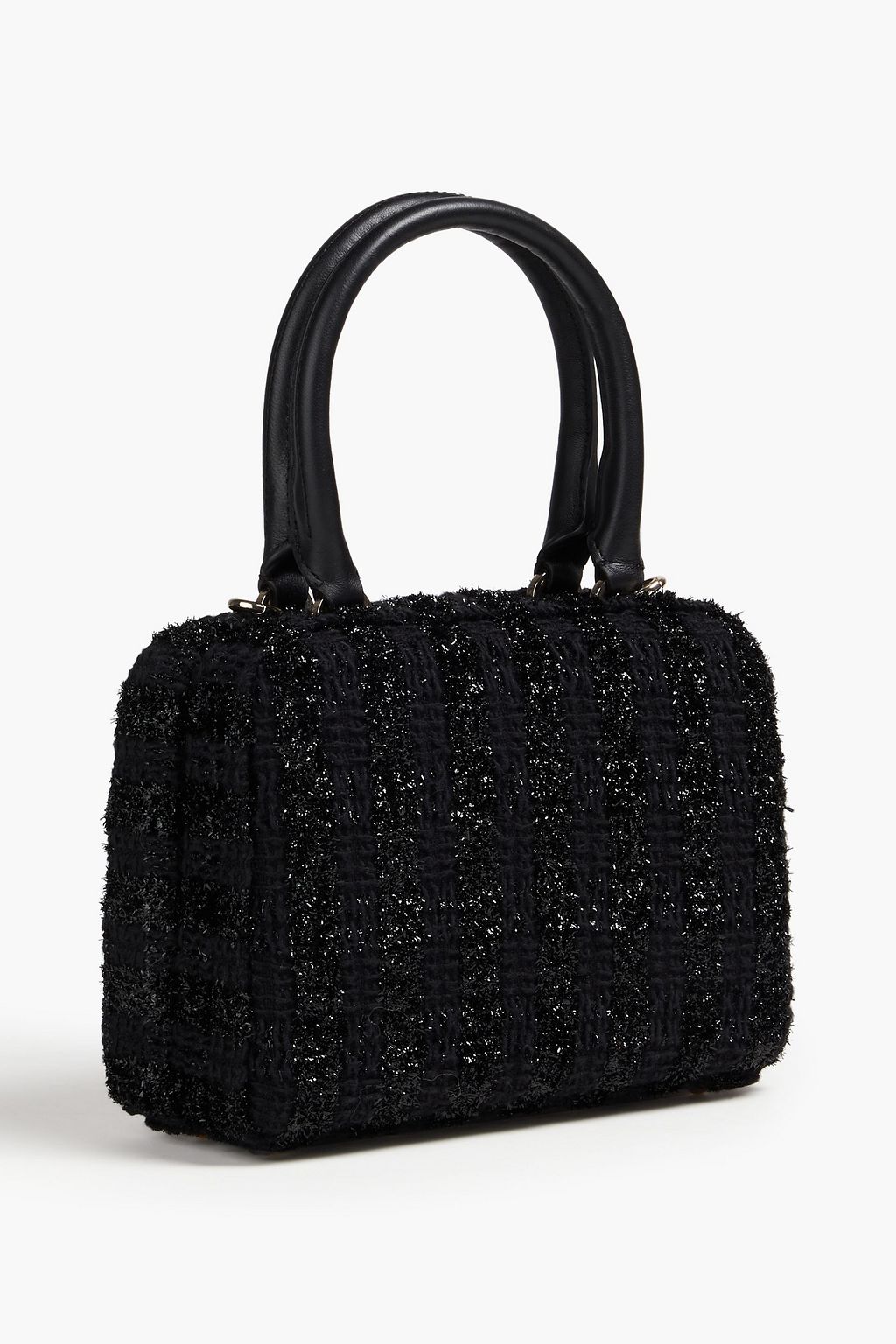 SIMONE ROCHA Faux pearl-embellished tinsel and tweed tote