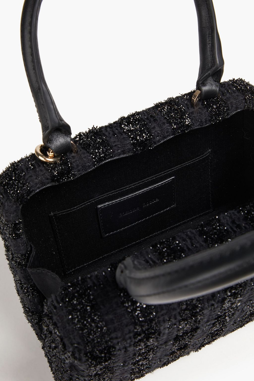 SIMONE ROCHA Faux pearl-embellished tinsel and tweed tote
