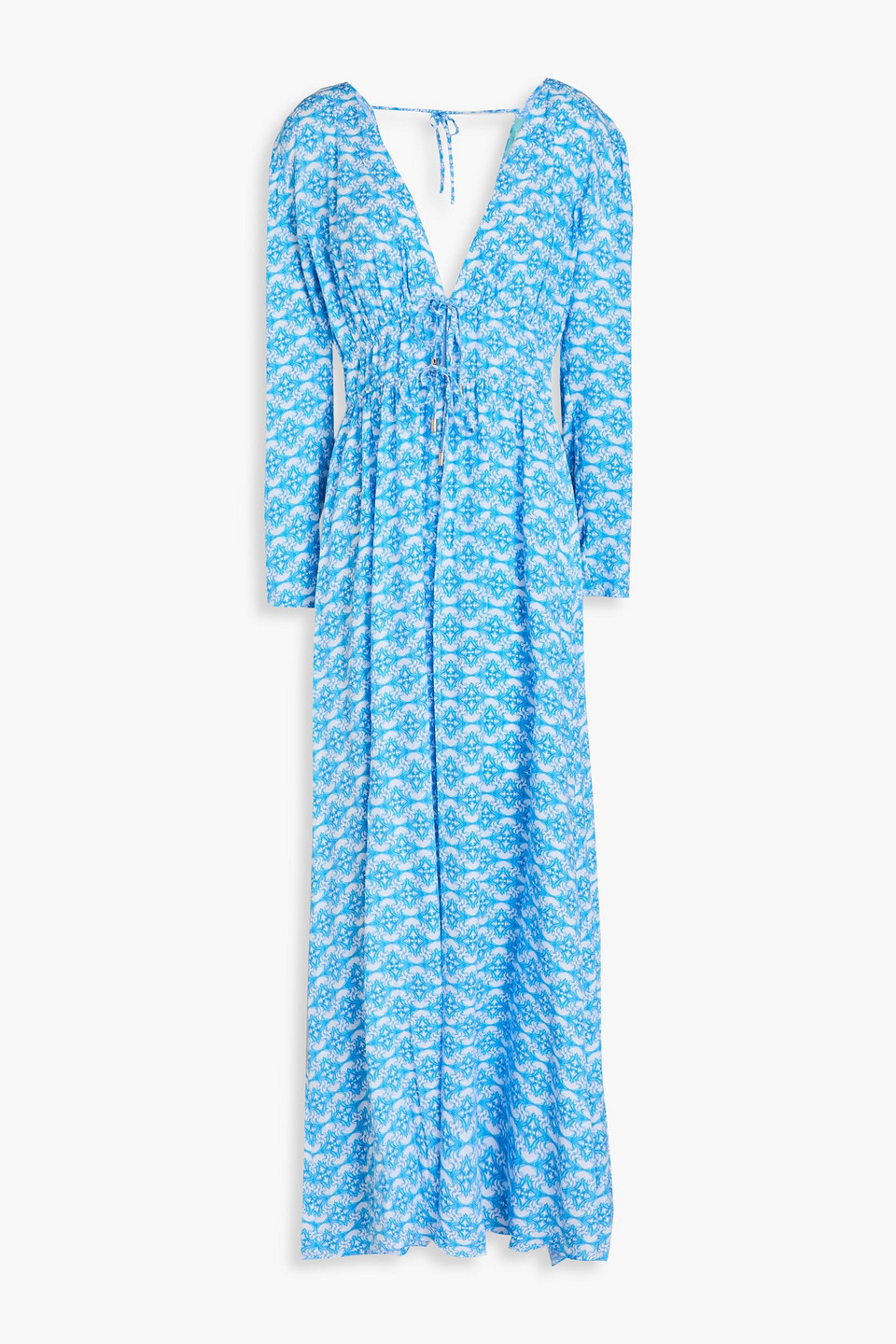 Melissa Odabash Farrah Printed Voile Kaftan In Azure