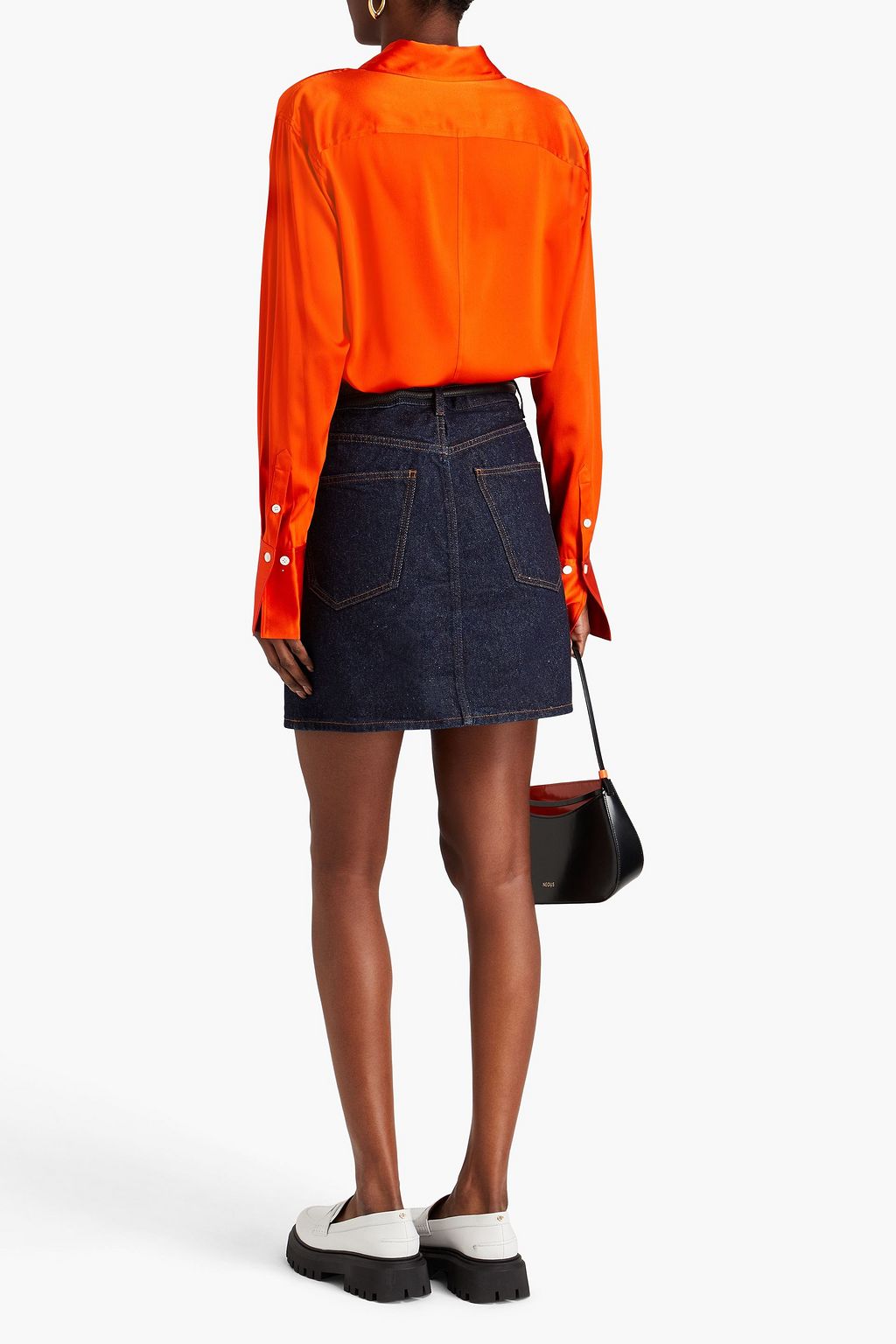 FRAME Stretch-silk satin shirt
