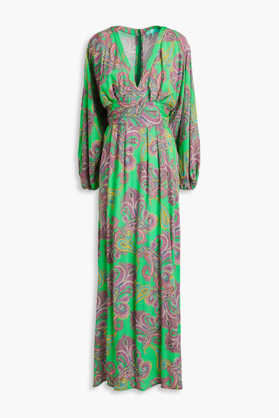 Melissa Odabash Cecilia Paisley-print Voile Maxi Dress In Jade