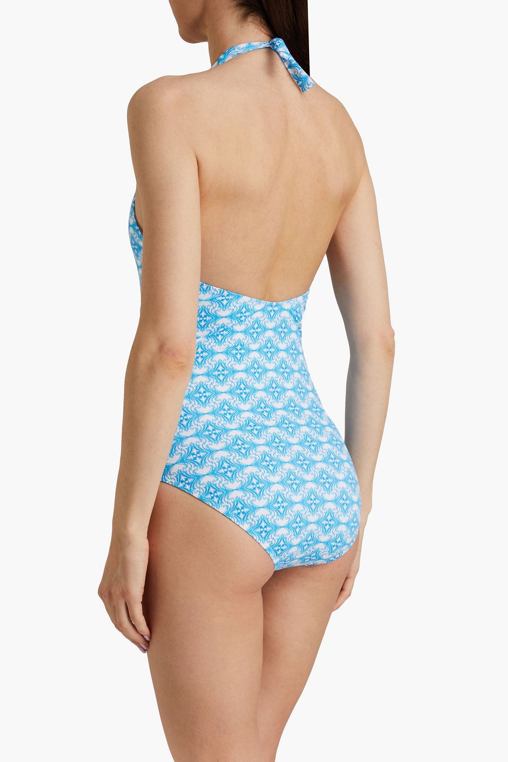 MELISSA ODABASH Rimni printed halterneck swimsuit