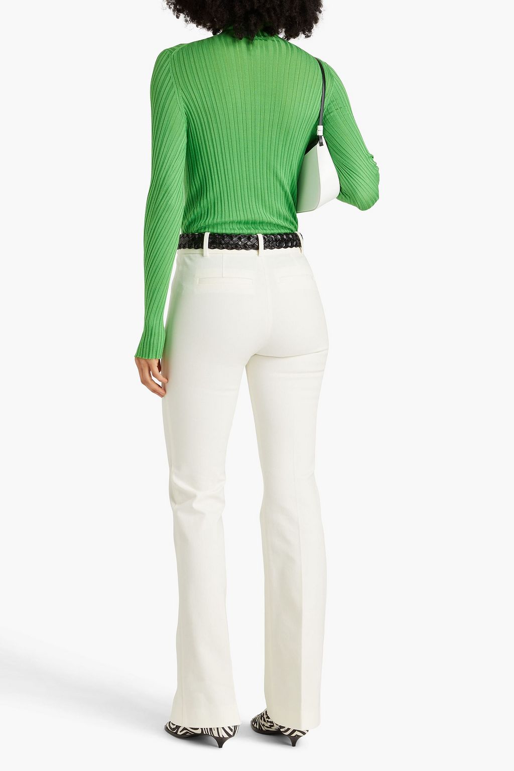 FRAME Le High Flare stretch-cotton flared pants