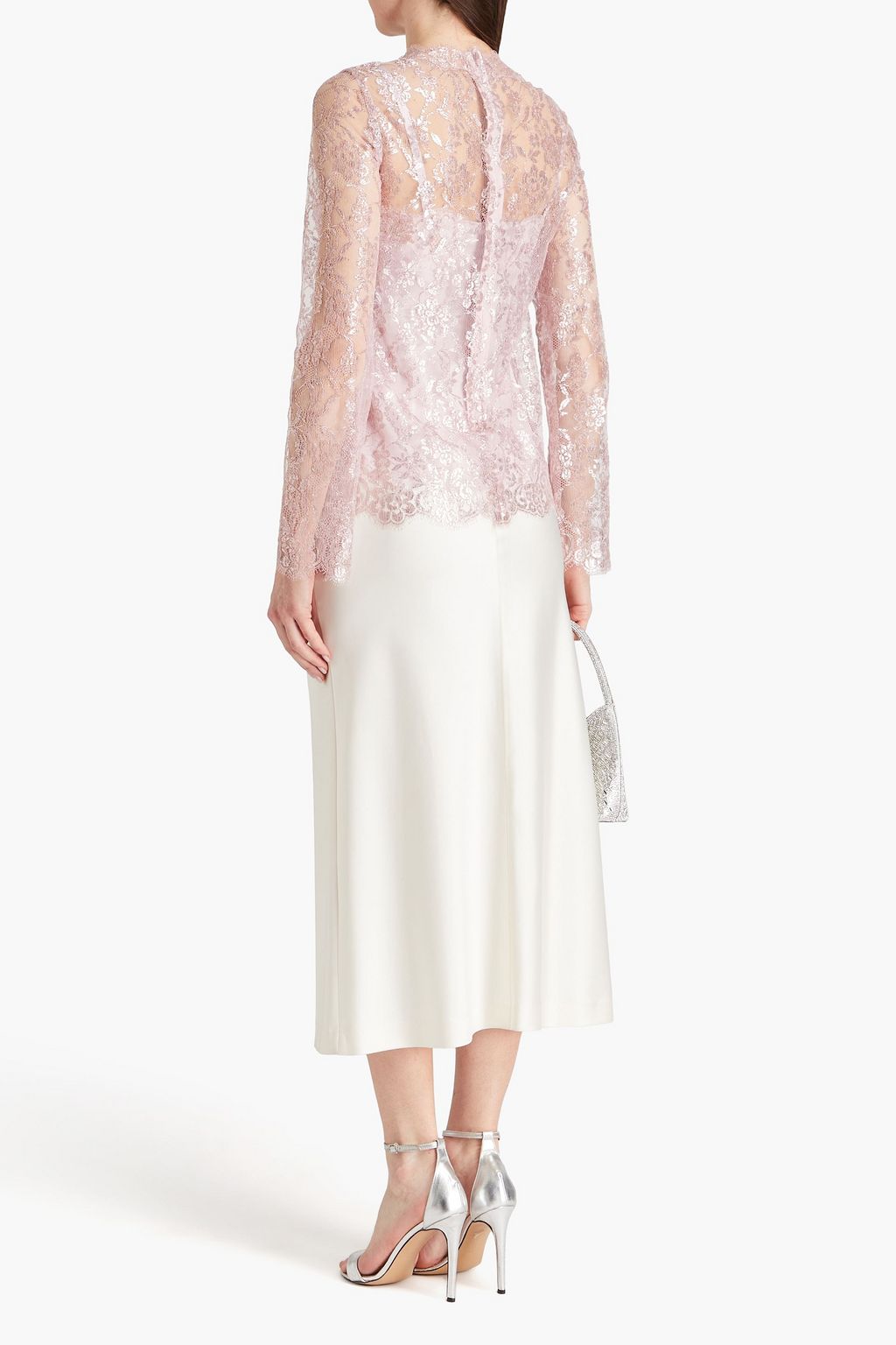 DOLCE&GABBANA Oberteil aus Chantilly-Spitze mit Metallic-Effekt