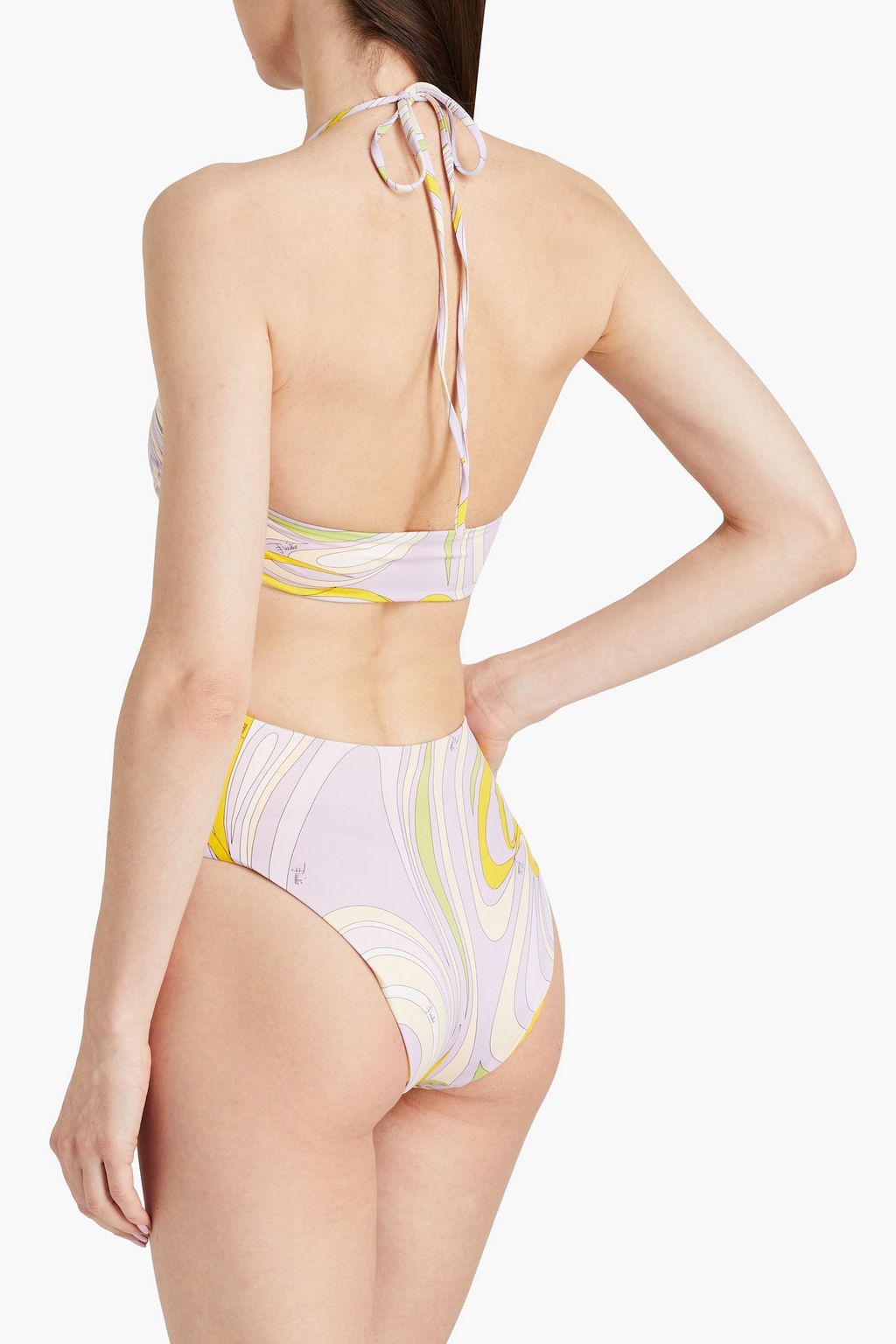 PUCCI Cutout printed halterneck swimsuit