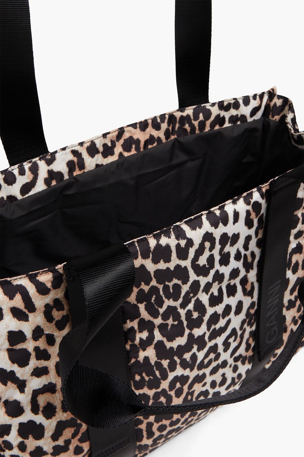 GANNI Leopard-print shell tote