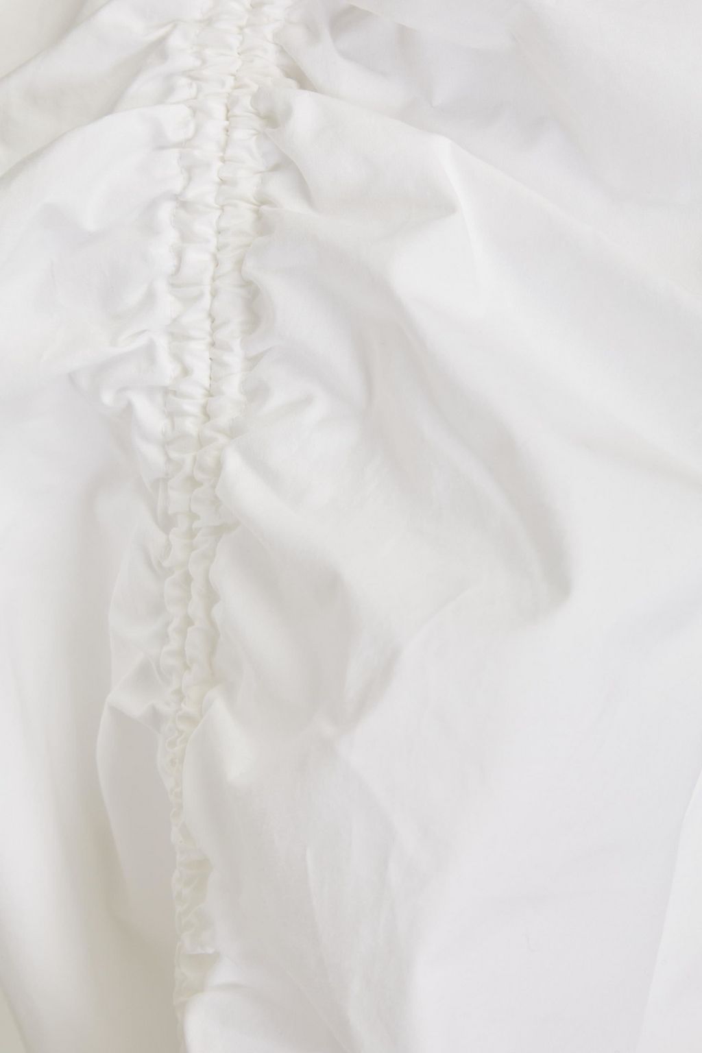 FRAME Ruched cotton-jersey and poplin T-shirt