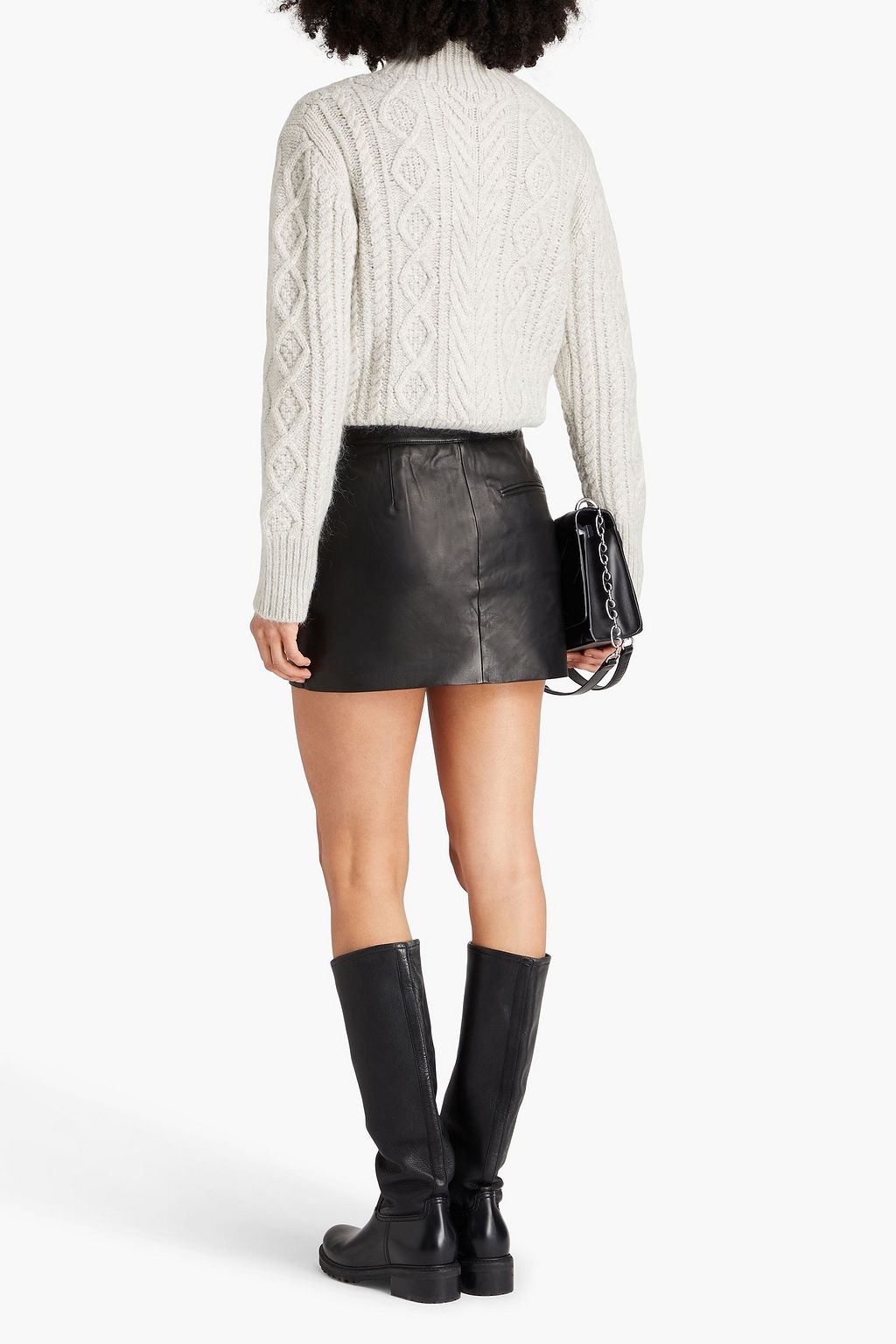 RAG & BONE تنورة قصيرة “نورا” مصنوعة من الجلد