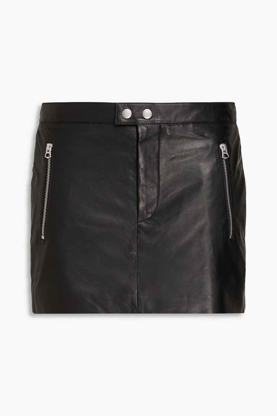 Rag & Bone Nora Leather Mini Skirt In Black