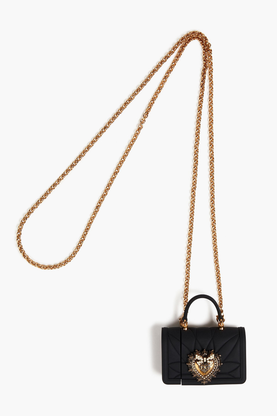 Dolce & Gabbana Gold-tone Silicone Airpods Case In Orange