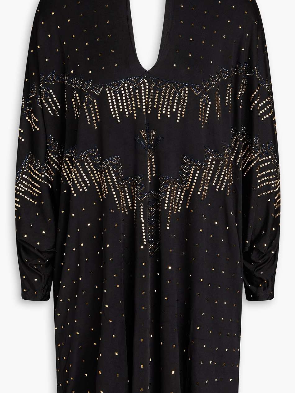 cutout embellished stretch-jersey mini dress