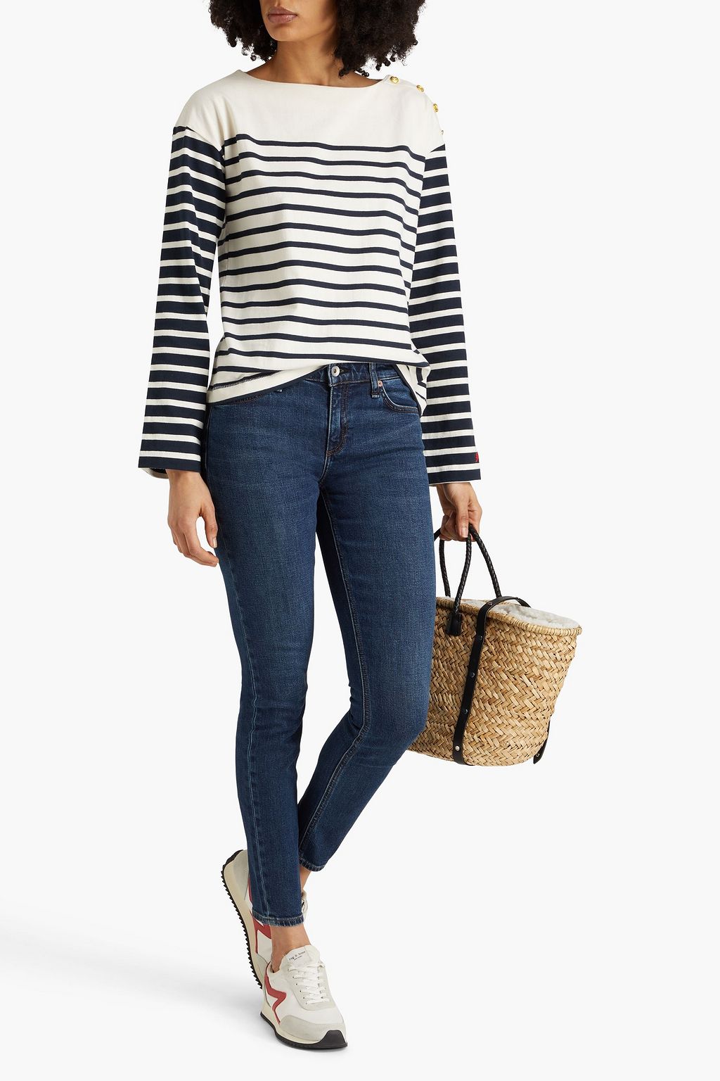 RAG & BONE جينز “كيت” بأرجل ضيقة وخصر متوسط الارتفاع