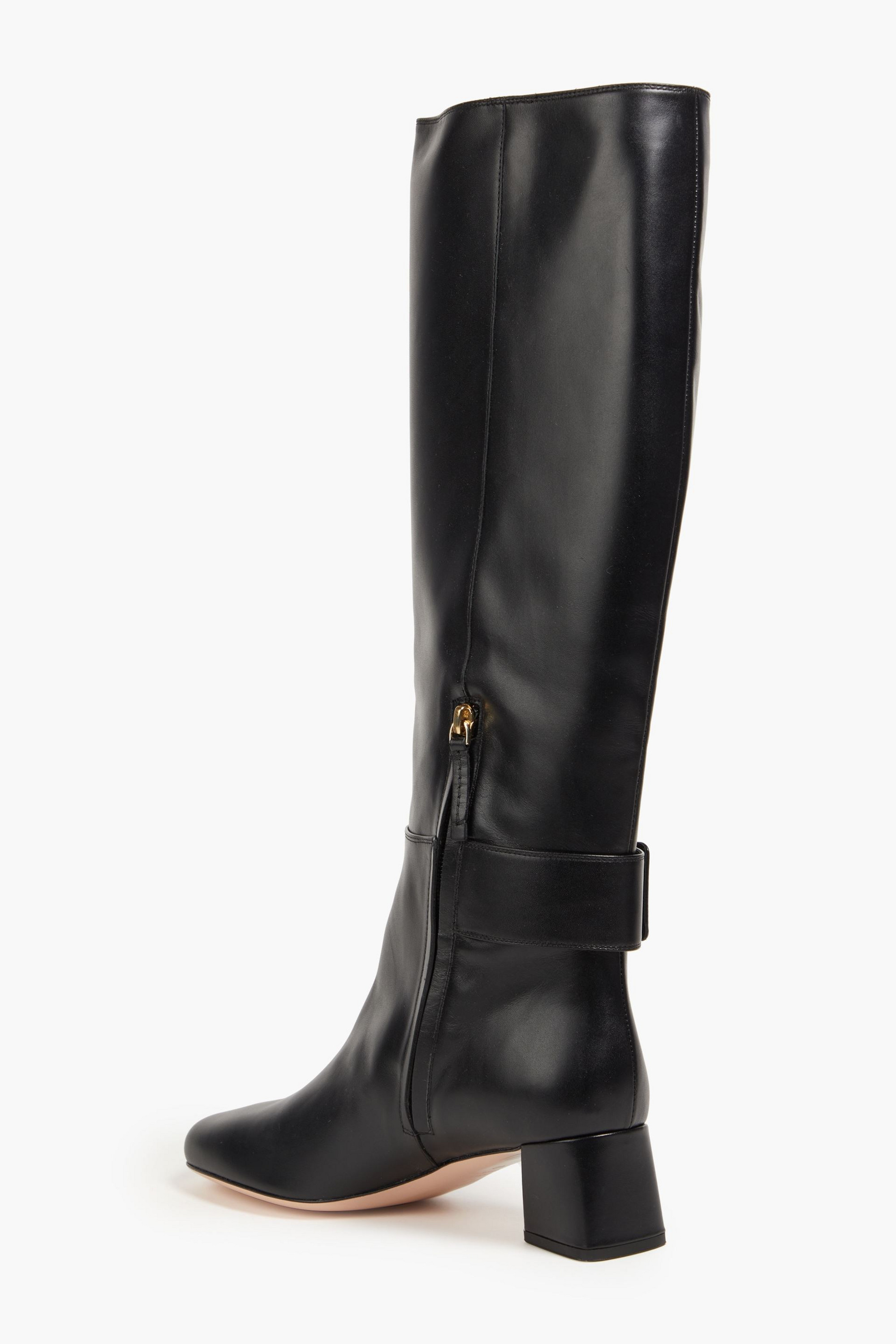 ROGER VIVIER Tres Vivier buckle-embellished leather knee boots