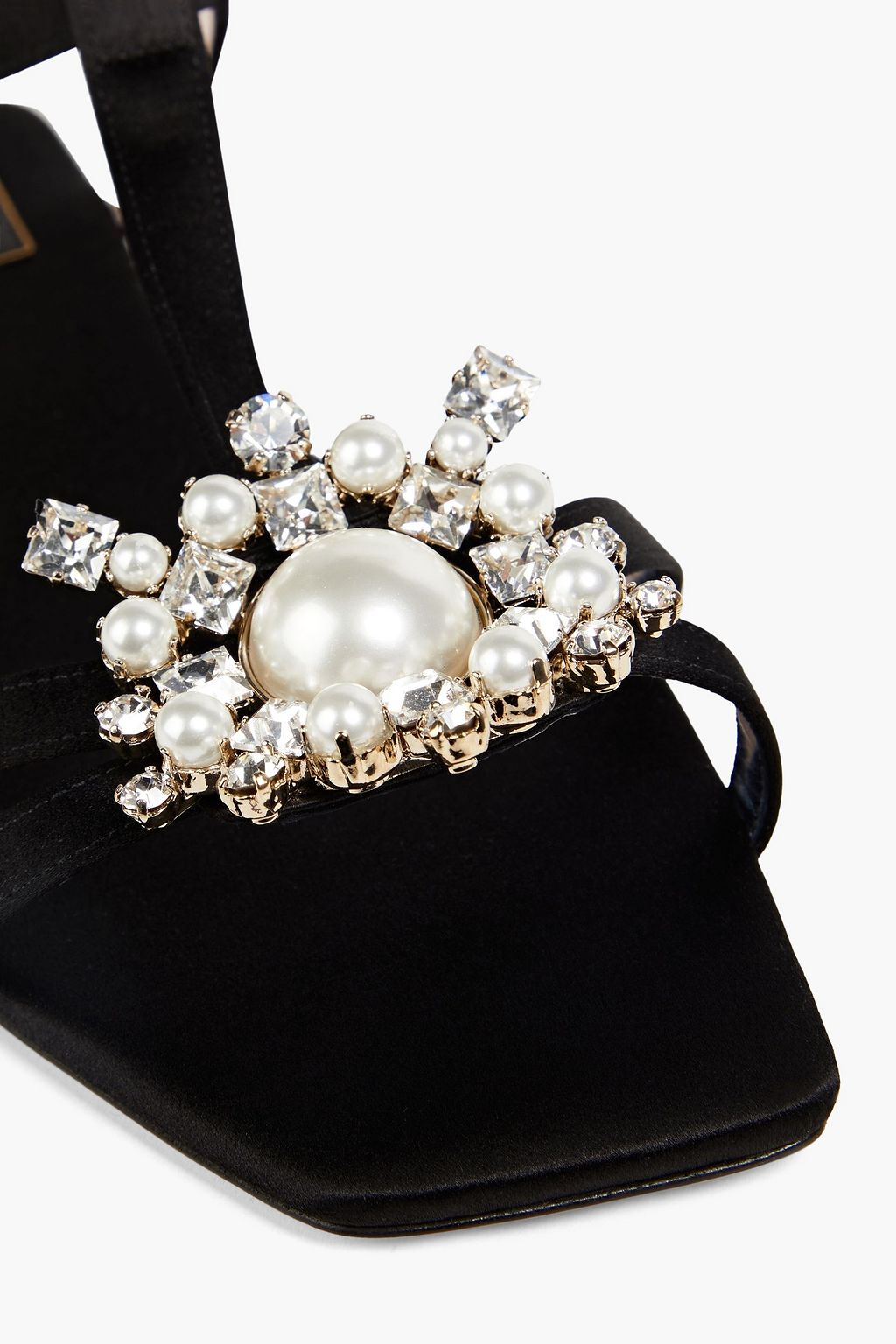 ROGER VIVIER صندل مصنوع من الساتان بتصميم مزركش