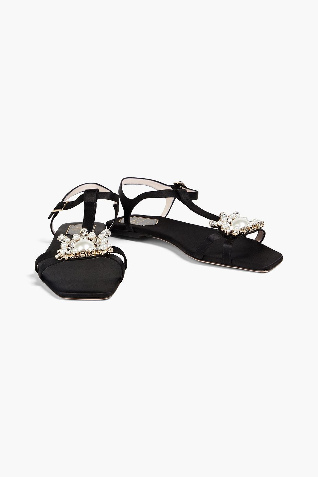 ROGER VIVIER صندل مصنوع من الساتان بتصميم مزركش