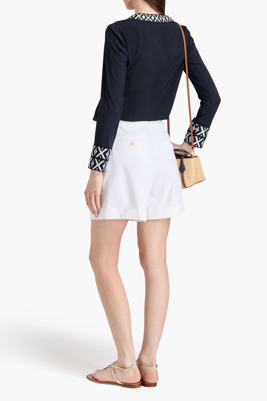 TORY BURCH 자수 장식 크레이프 카프탄