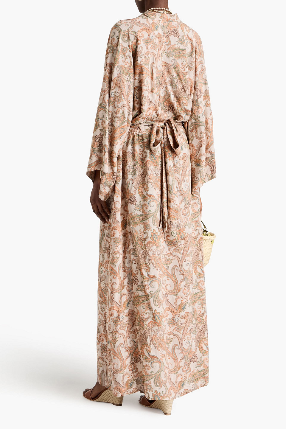 Melissa Odabash Desire Paisley-print Voile Maxi Dress In Mushroom