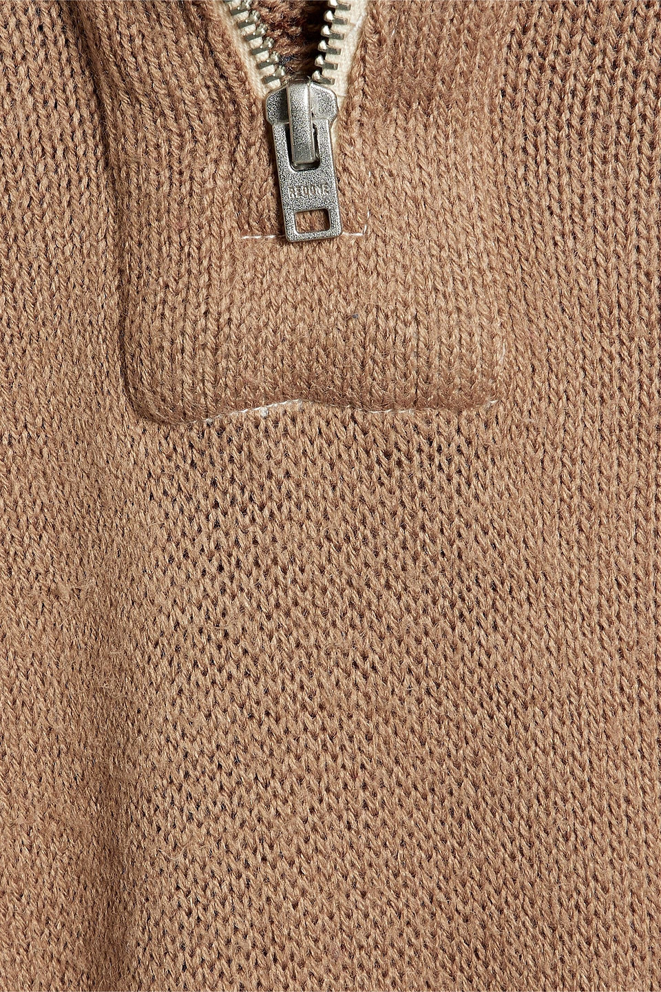 Re/done 80s Fair Isle Knitted Half-zip Sweater In Taupe
