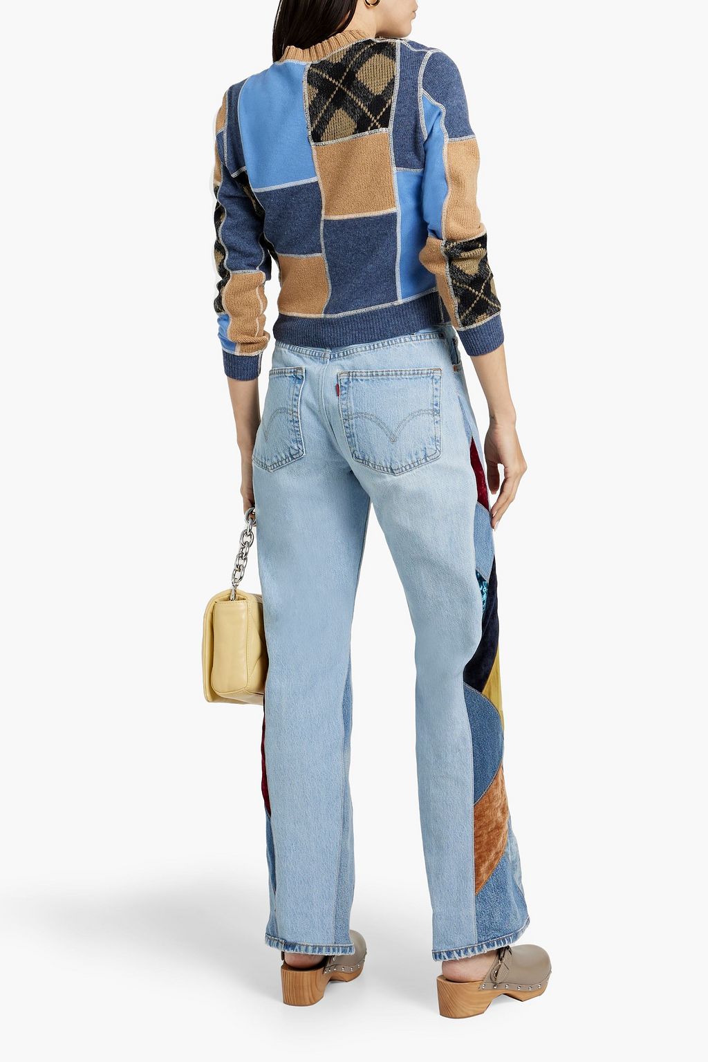 RE/DONE WITH LEVI'S 70s patchwork high-rise bootcut jeans