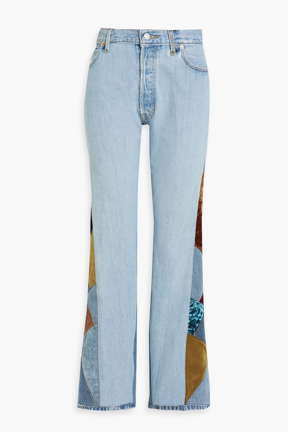 Levi's 70s Patchwork High-rise Bootcut Jeans In Light Denim