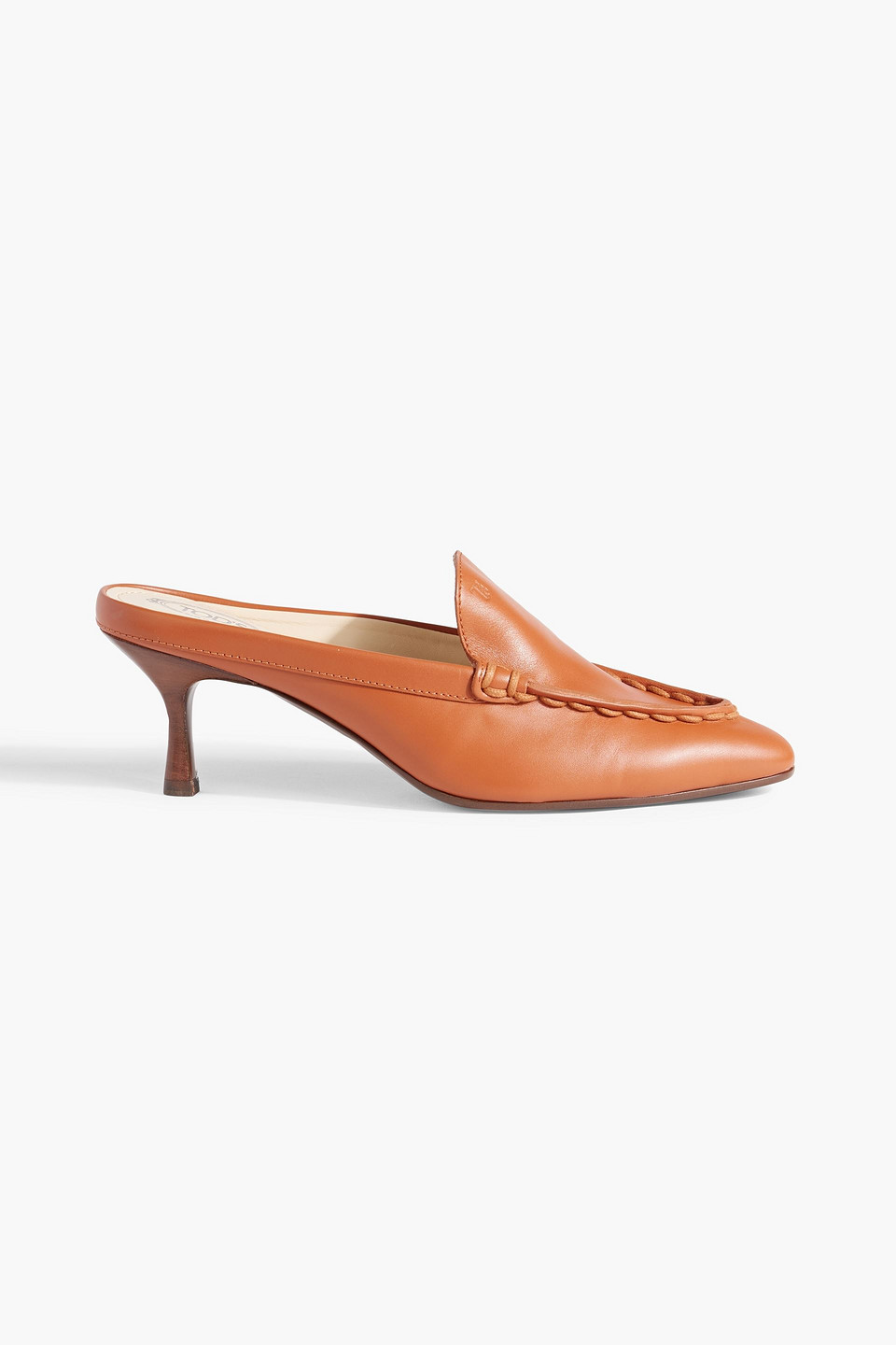 Shop Tod's Leather Mules In Tan