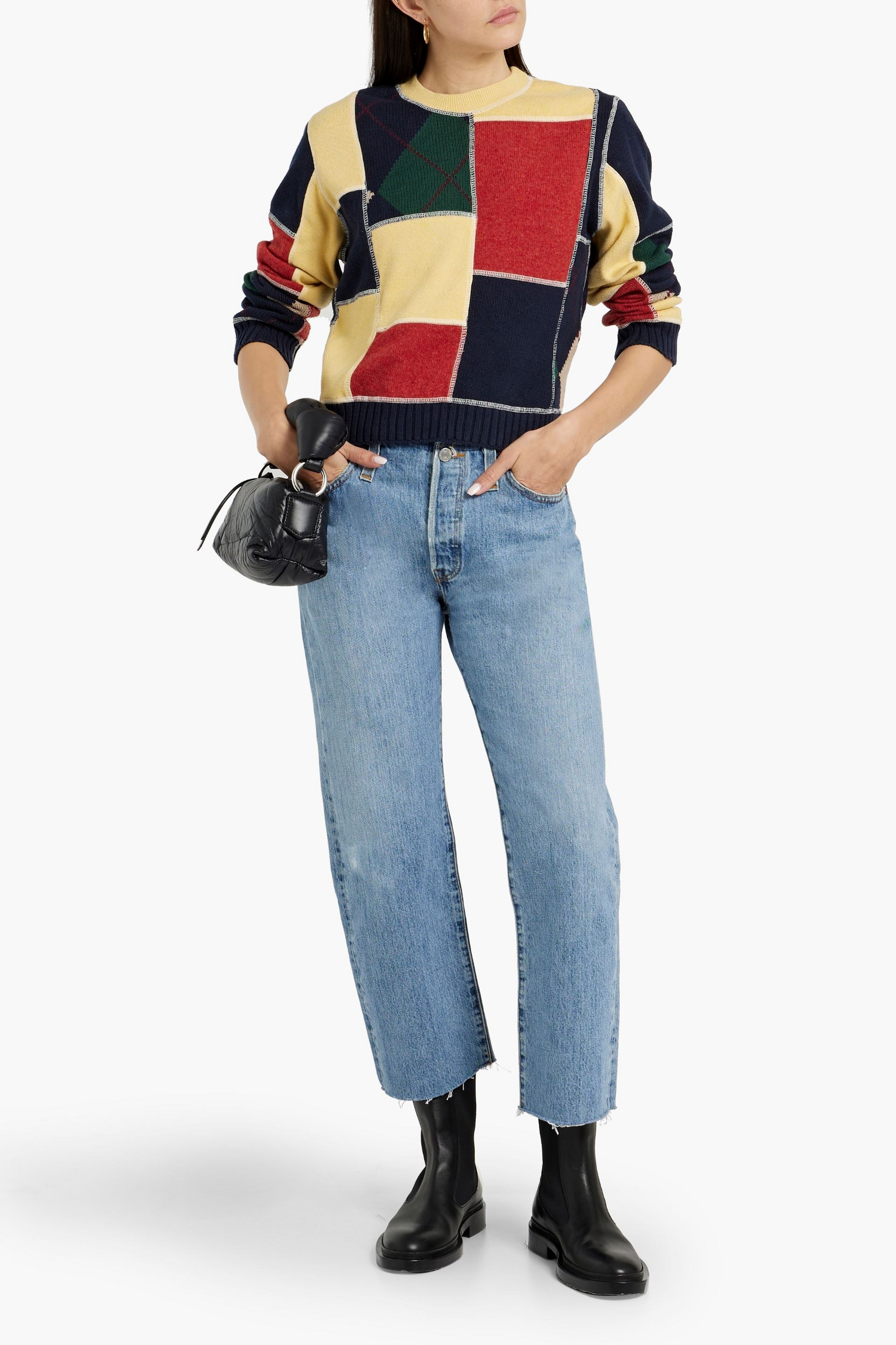 RE/DONE WITH LEVI'S Cropped high-rise straight-leg jeans