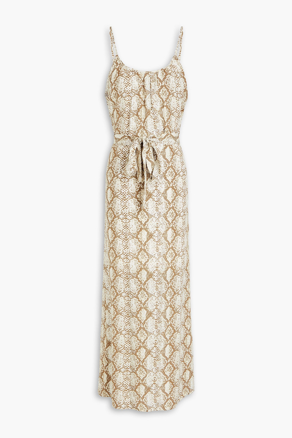 Melissa Odabash Melissa Snake-print Voile Maxi Dress In Taupe