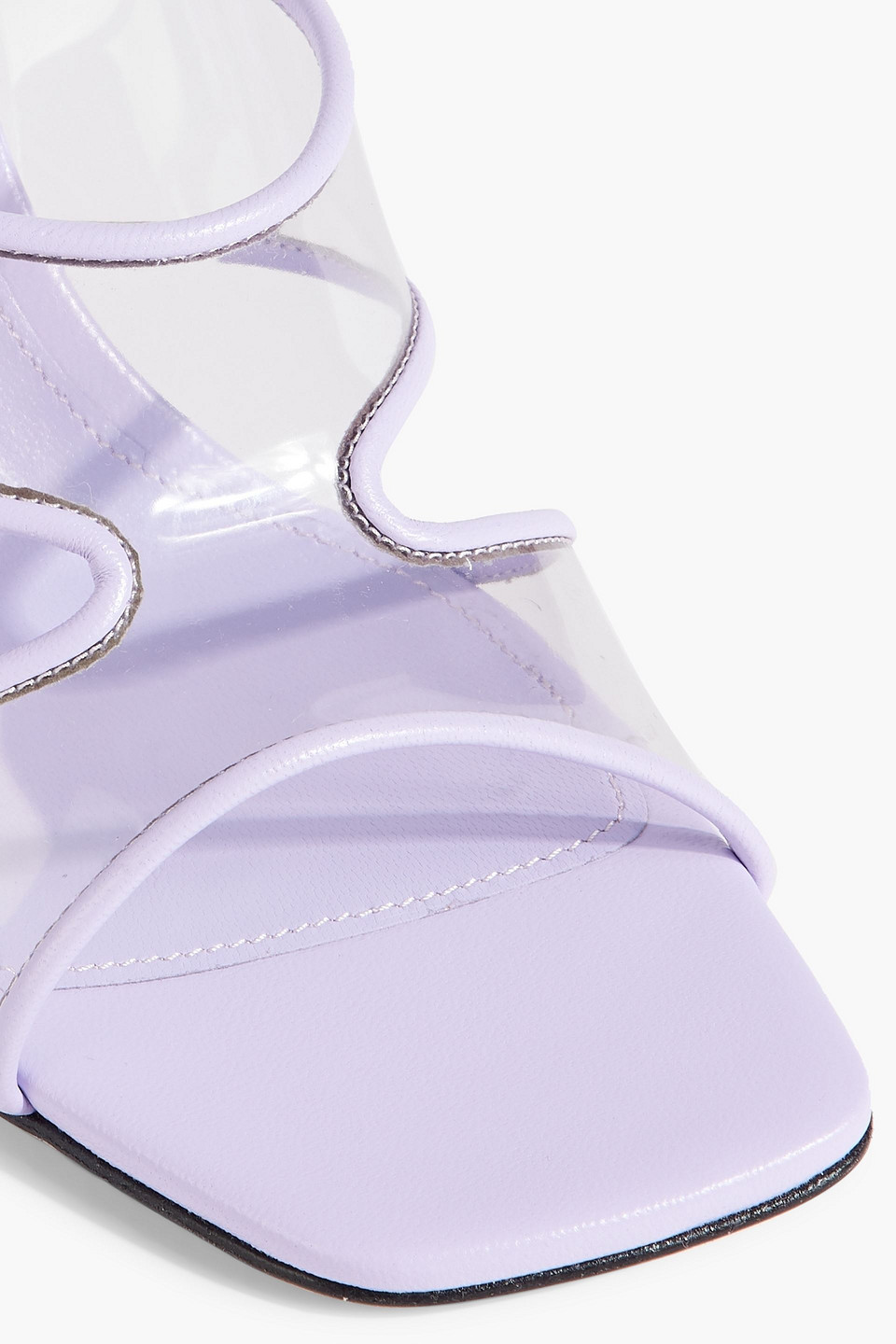 Sergio Rossi Sr Lunettes 80 Leather And Pvc Mules In Lavender