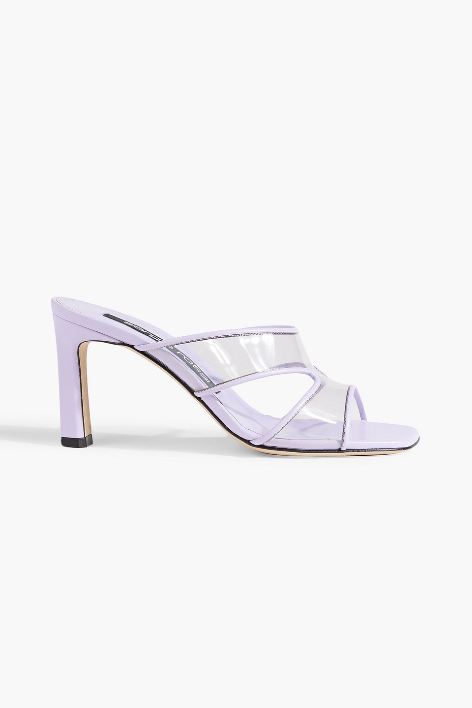 Sergio Rossi Sr Lunettes 80 Leather And Pvc Mules In Lavender