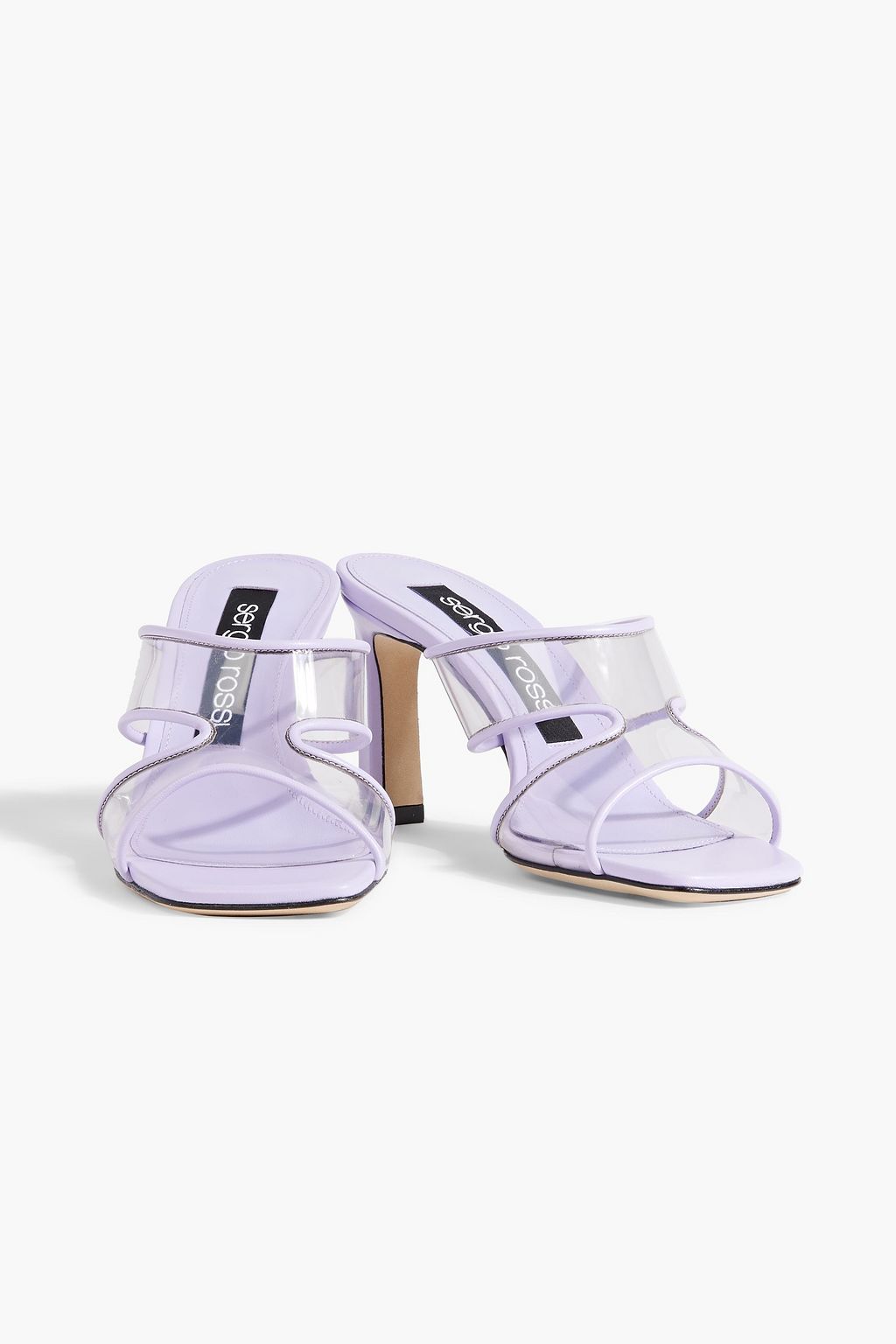 SERGIO ROSSI sr Lunettes 80 leather and PVC mules