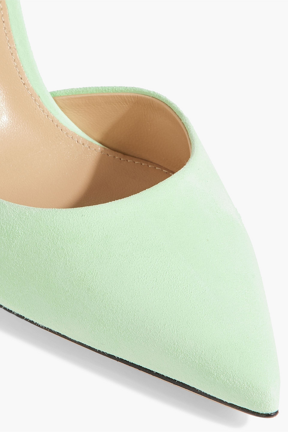 Shop Sergio Rossi Godiva 75 Suede Mules In Mint