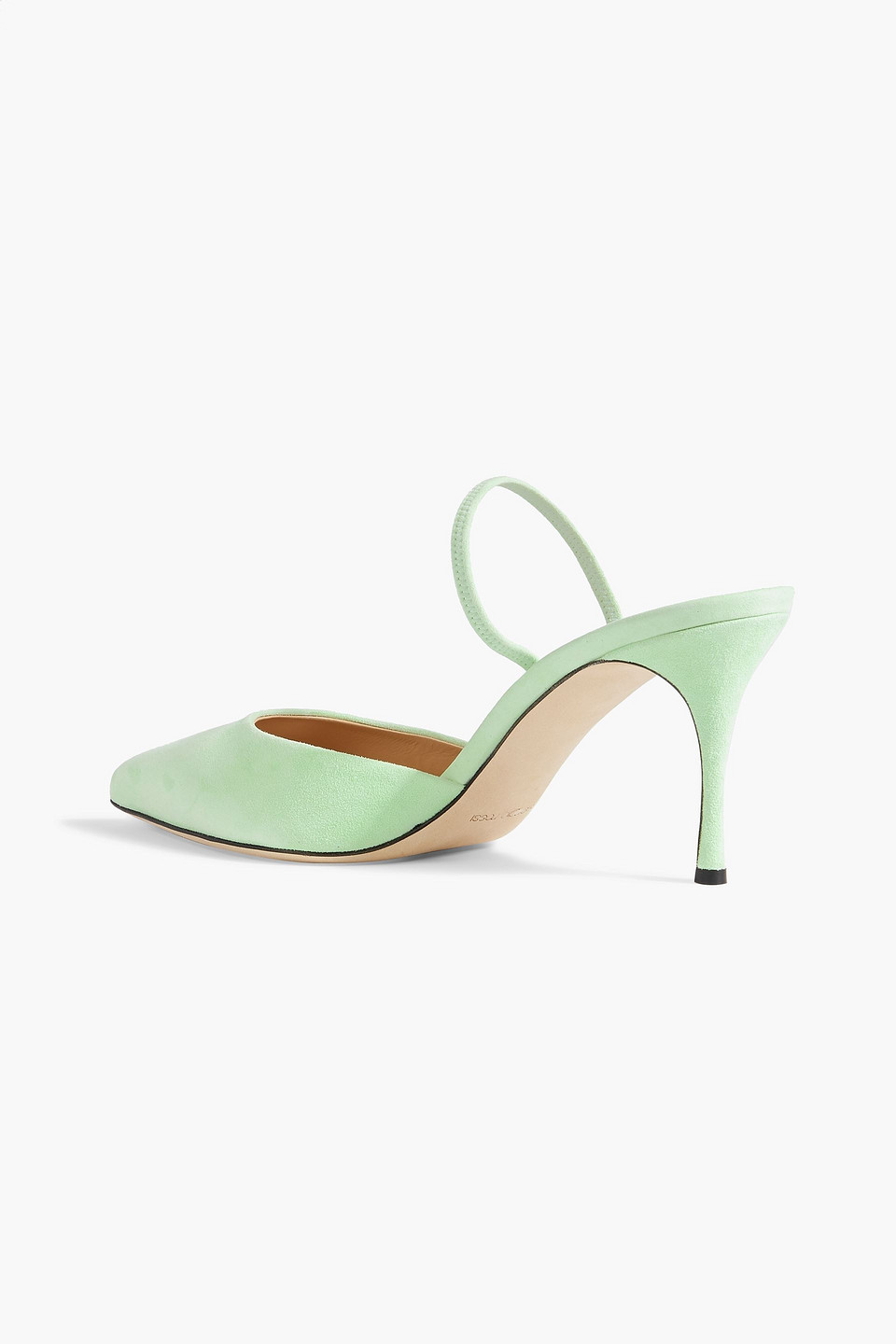 Shop Sergio Rossi Godiva 75 Suede Mules In Mint