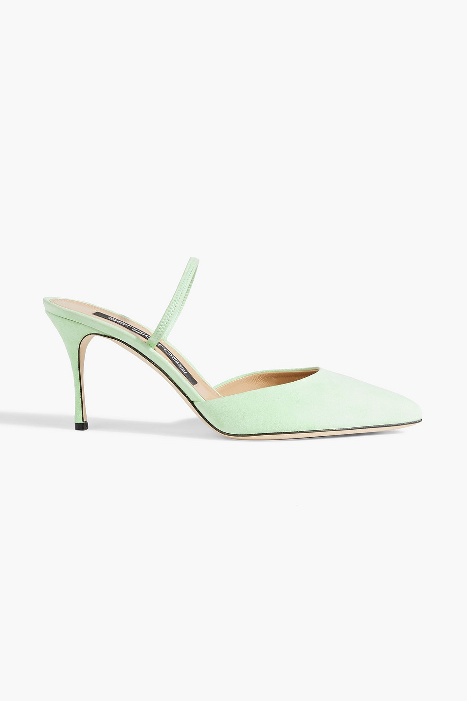 Sergio Rossi Godiva 75 Suede Mules In Mint