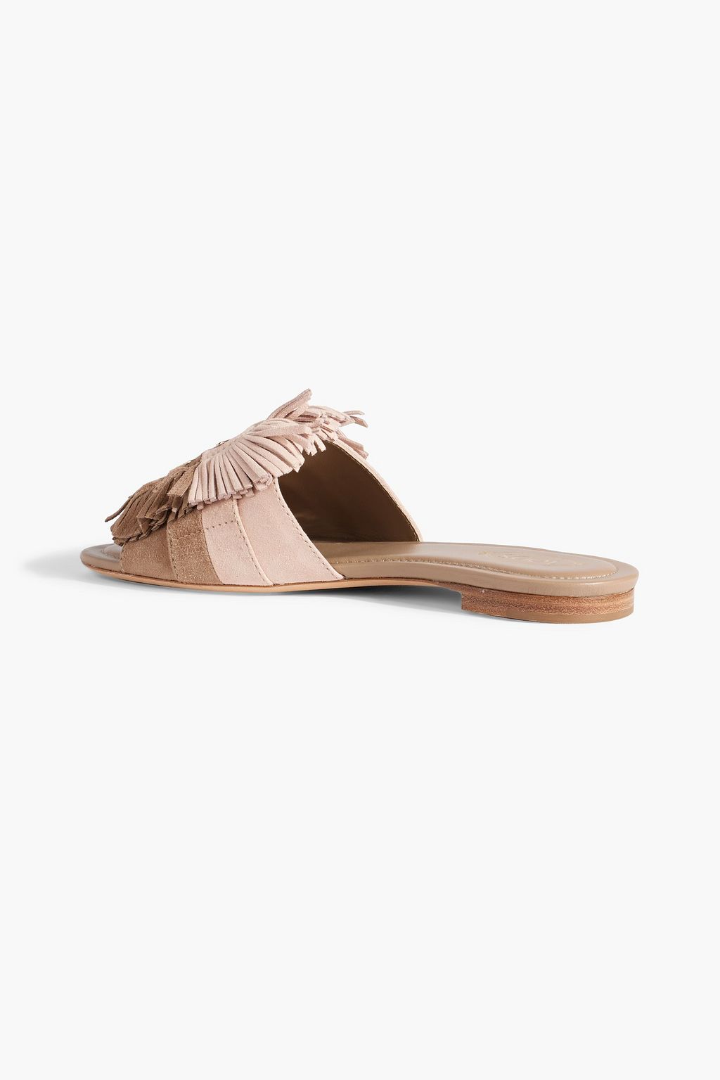 TOD'S Fringed two-tone suede slides