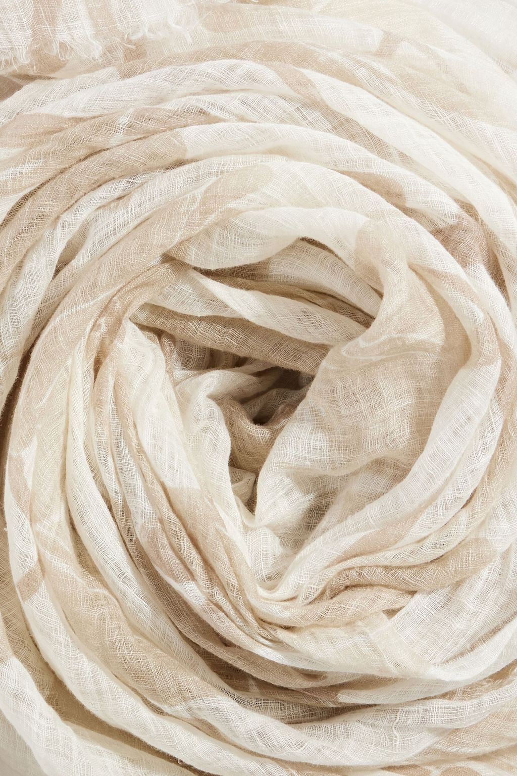 BRUNELLO CUCINELLI Frayed printed linen scarf