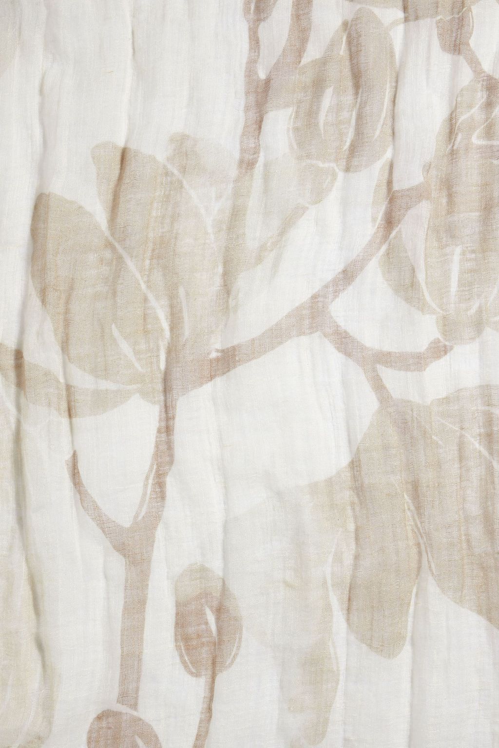 BRUNELLO CUCINELLI Frayed printed linen scarf