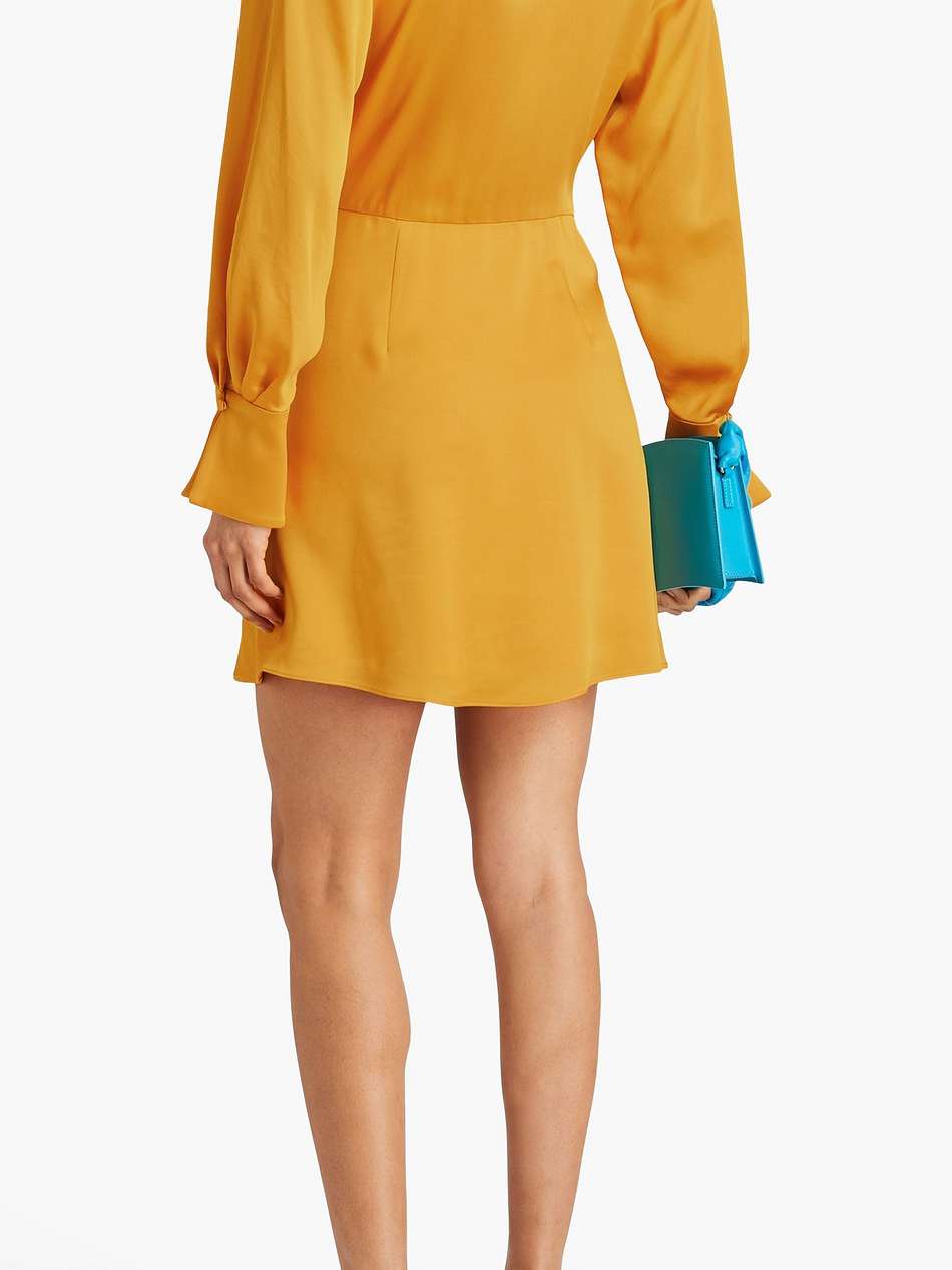 talit draped satin-crepe mini shirt dress