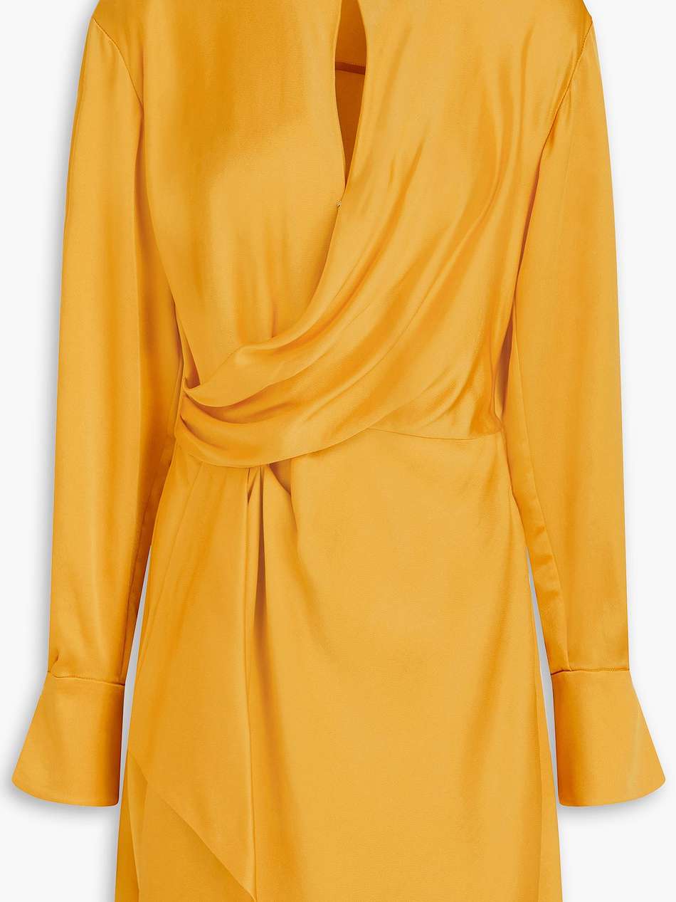 talit draped satin-crepe mini shirt dress