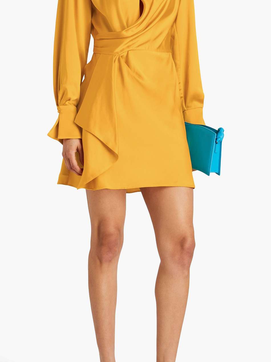 talit draped satin-crepe mini shirt dress