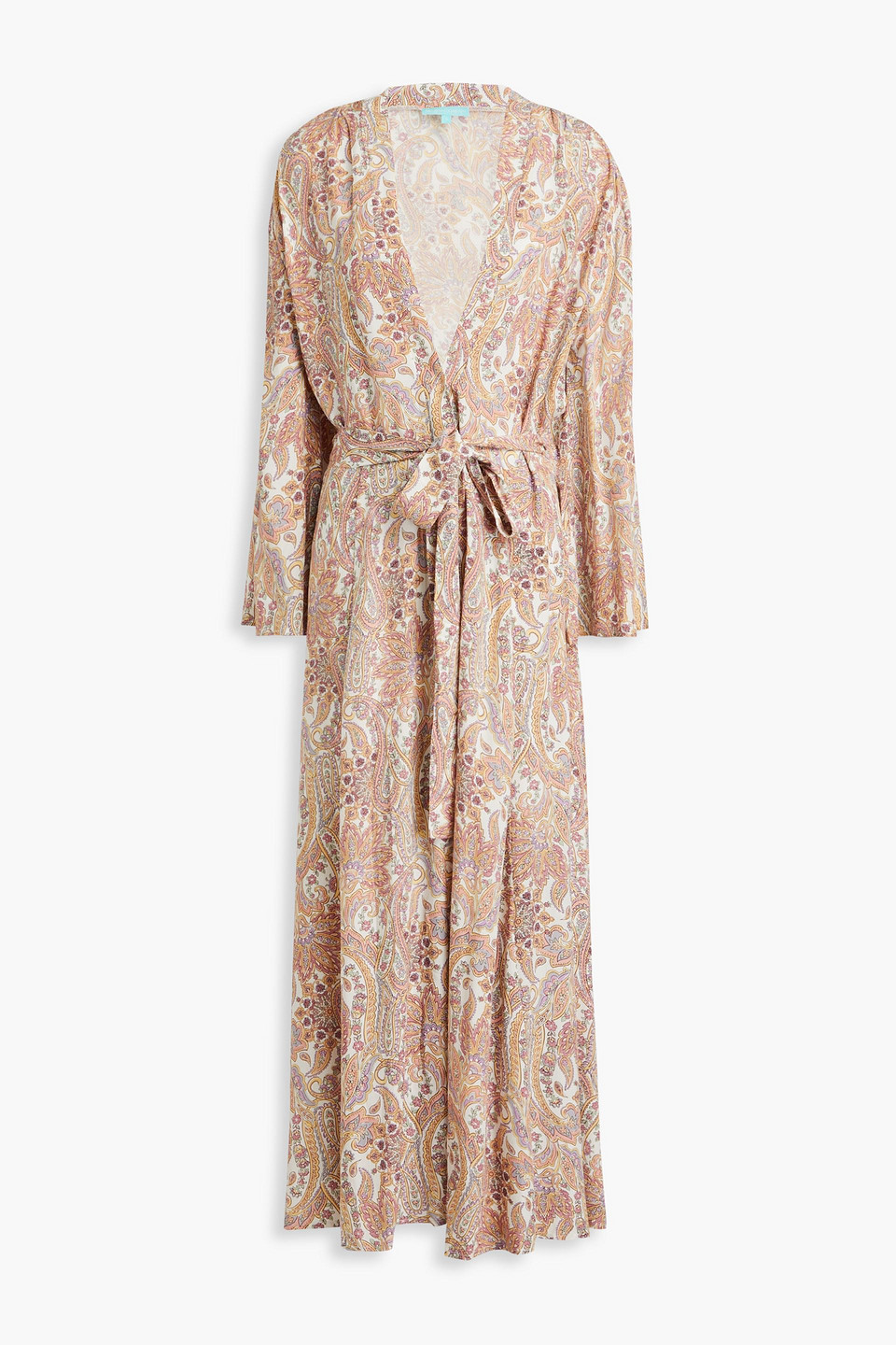 Melissa Odabash Marianna Paisley-print Voile Kaftan In Pastel Orange