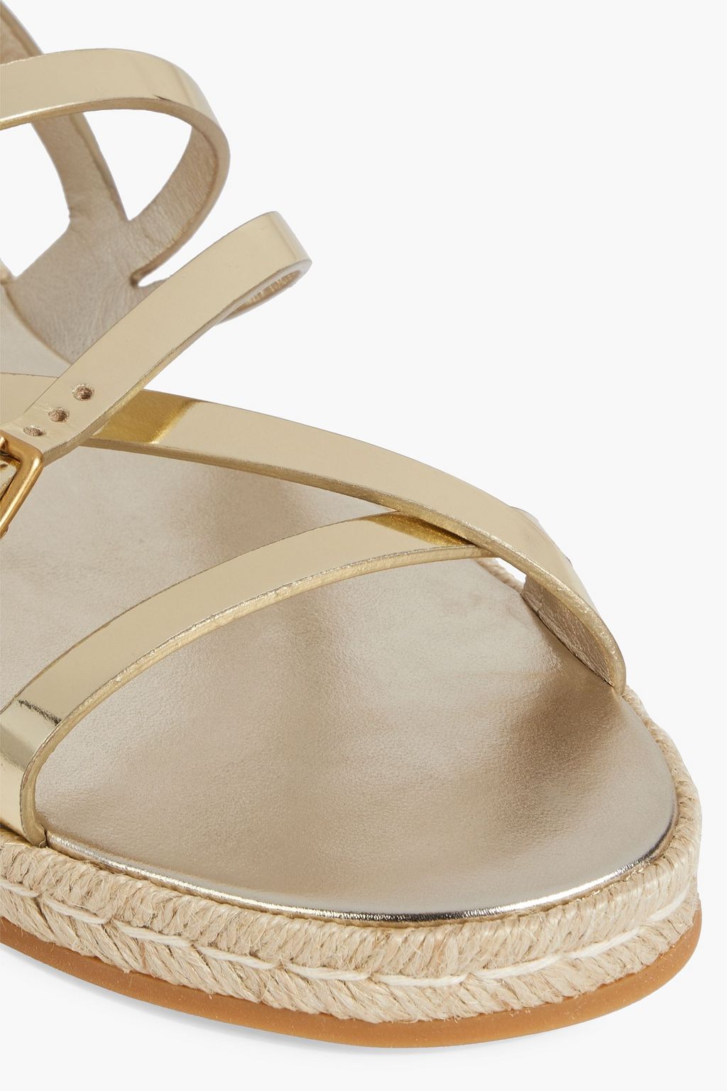 TOD'S صندل إسبادريل مصنوع من الجلد العاكس ومزود بحزام كاحل