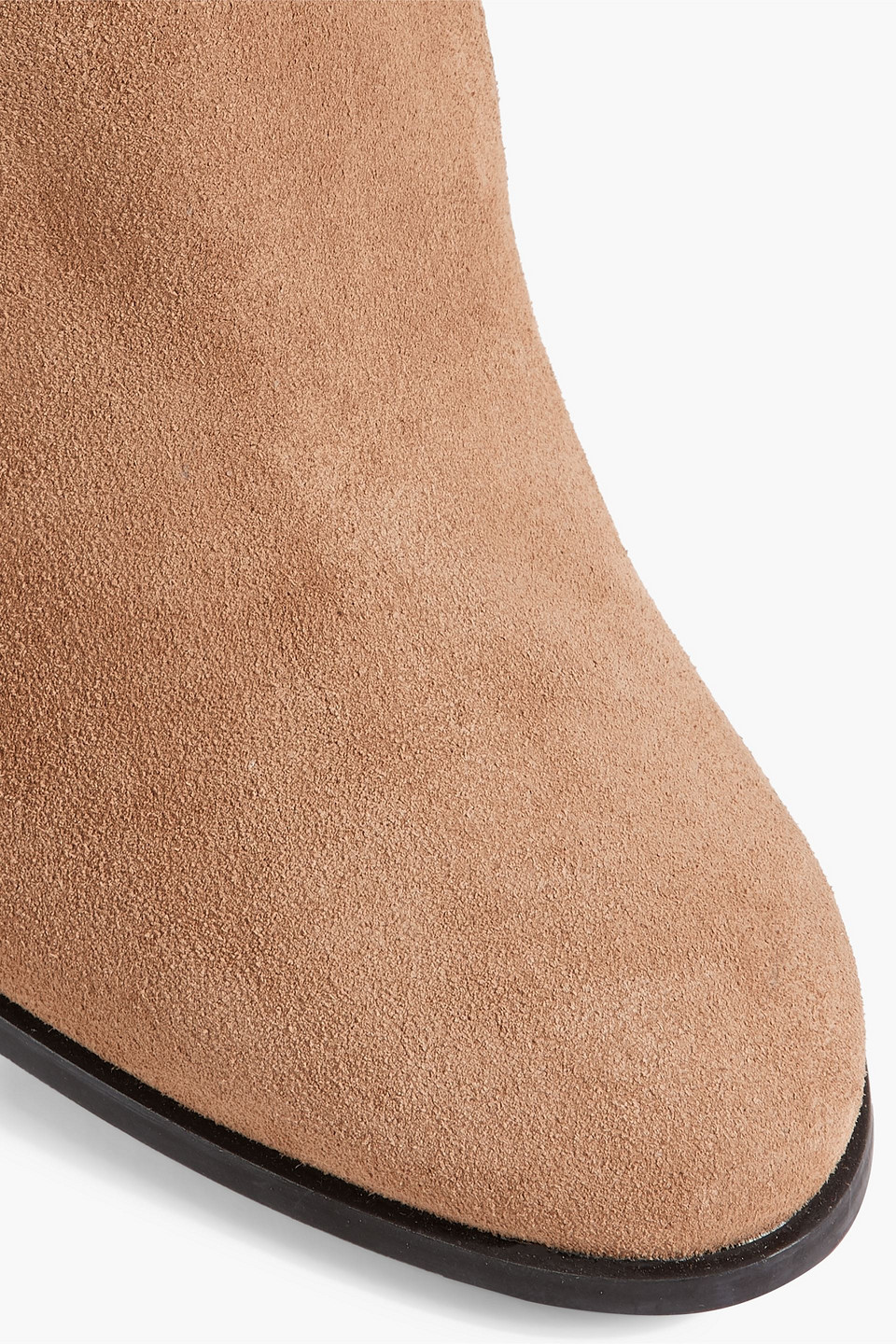 Shop Tod's Fringed Suede Ankle Boots In Sand