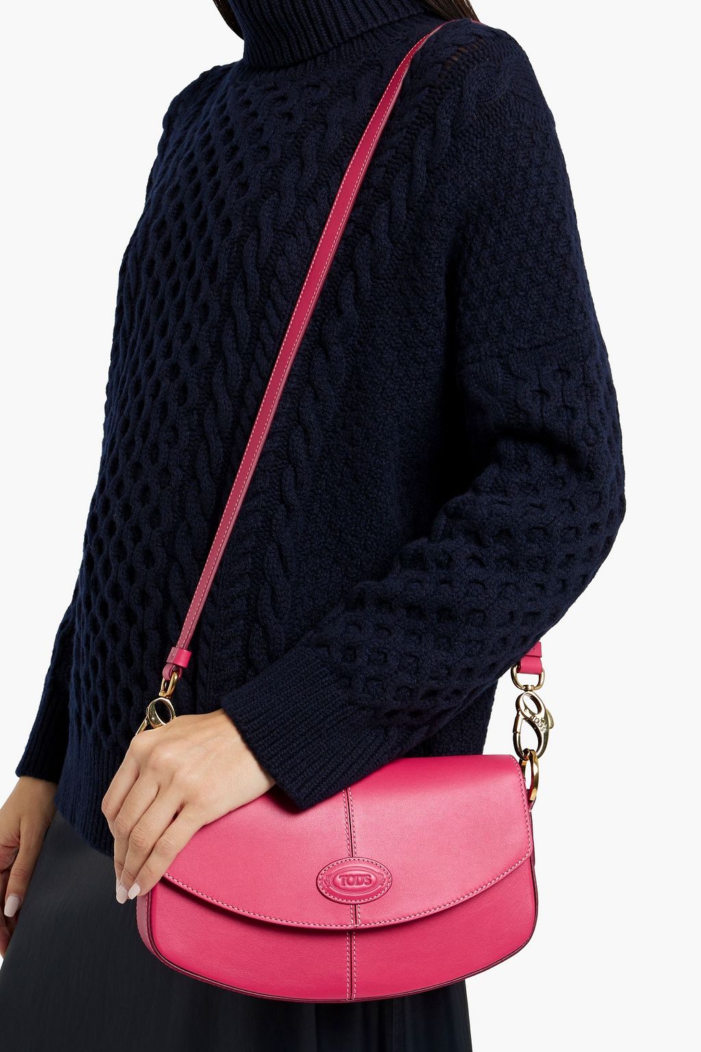 TOD'S C-bag pebbled-leather shoulder bag